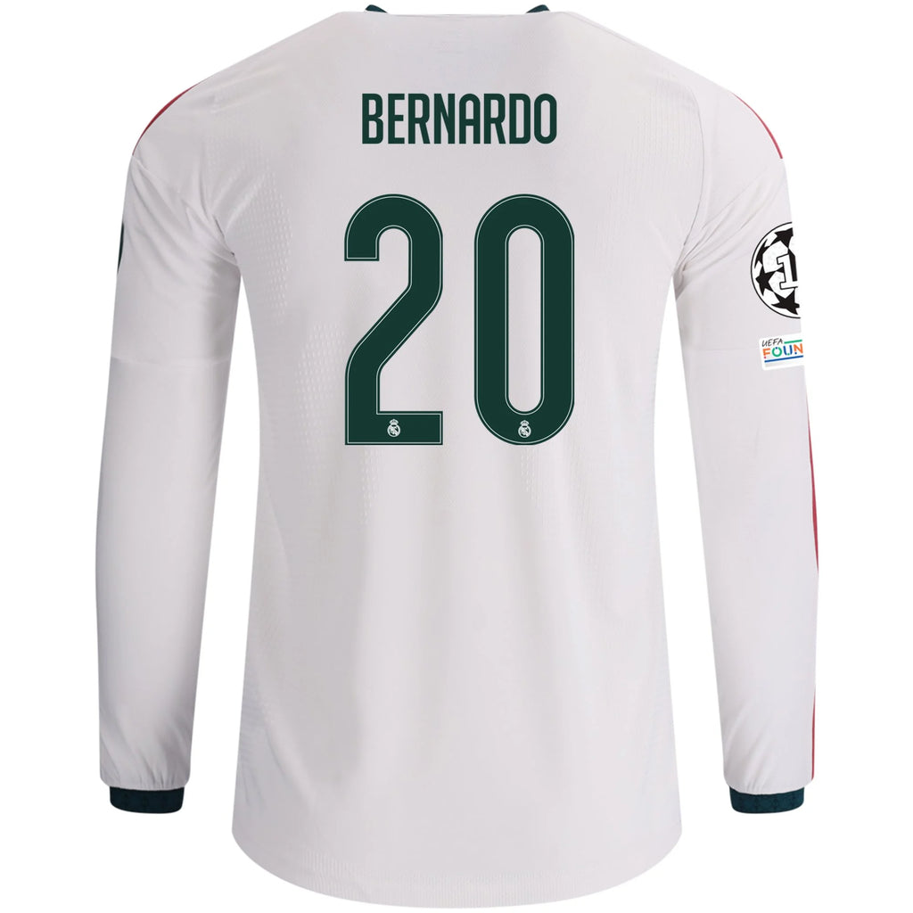 Men's Authentic Bernardo Real Madrid Long Sleeve Home Jersey 26/27