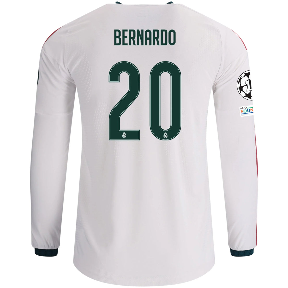 Men's Authentic Bernardo Real Madrid Long Sleeve Home Jersey 26/27