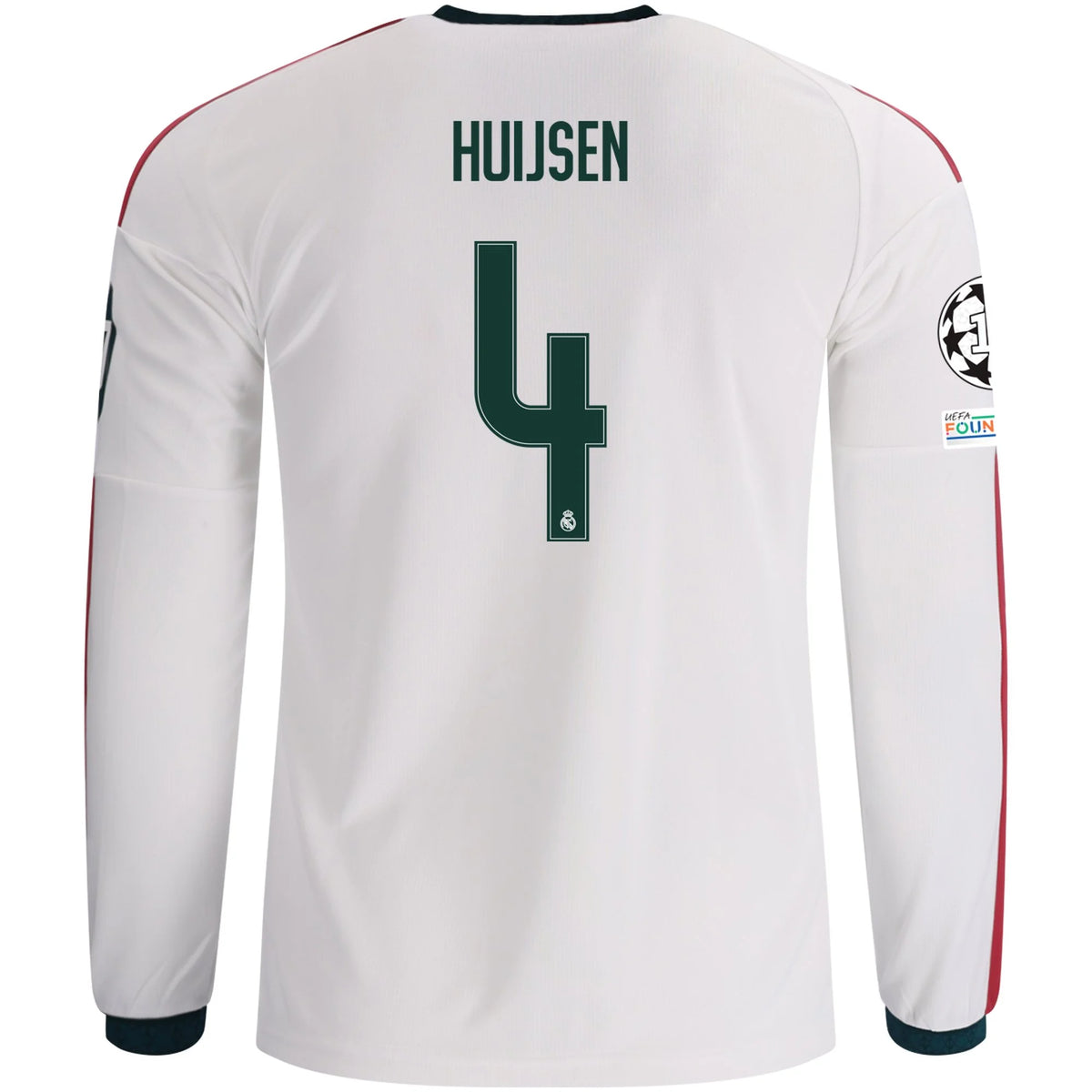 Men's Replica Huijsen Real Madrid Long Sleeve Home Jersey 26/27