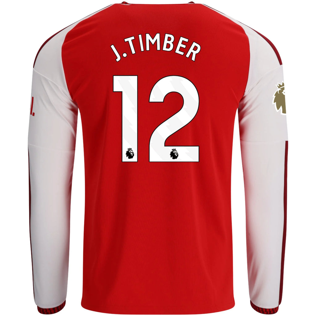 Men's Replica J. Timber Arsenal Long Sleeve Home Jersey 26/27