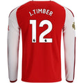 Men's Replica J. Timber Arsenal Long Sleeve Home Jersey 26/27