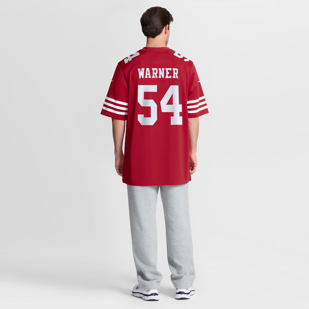 Men's San Francisco 49ers Fred Warner Scarlet 80th Anniversary