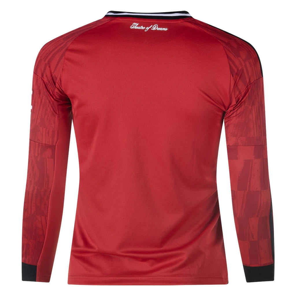 Kid's Replica Manchester United Long Sleeve Home Jersey 25/26
