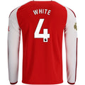 Men's Replica White Arsenal Long Sleeve Home Jersey 26/27