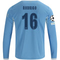 Men's Replica Rodrigo Manchester City Long Sleeve Home Jersey 26/27 UCL