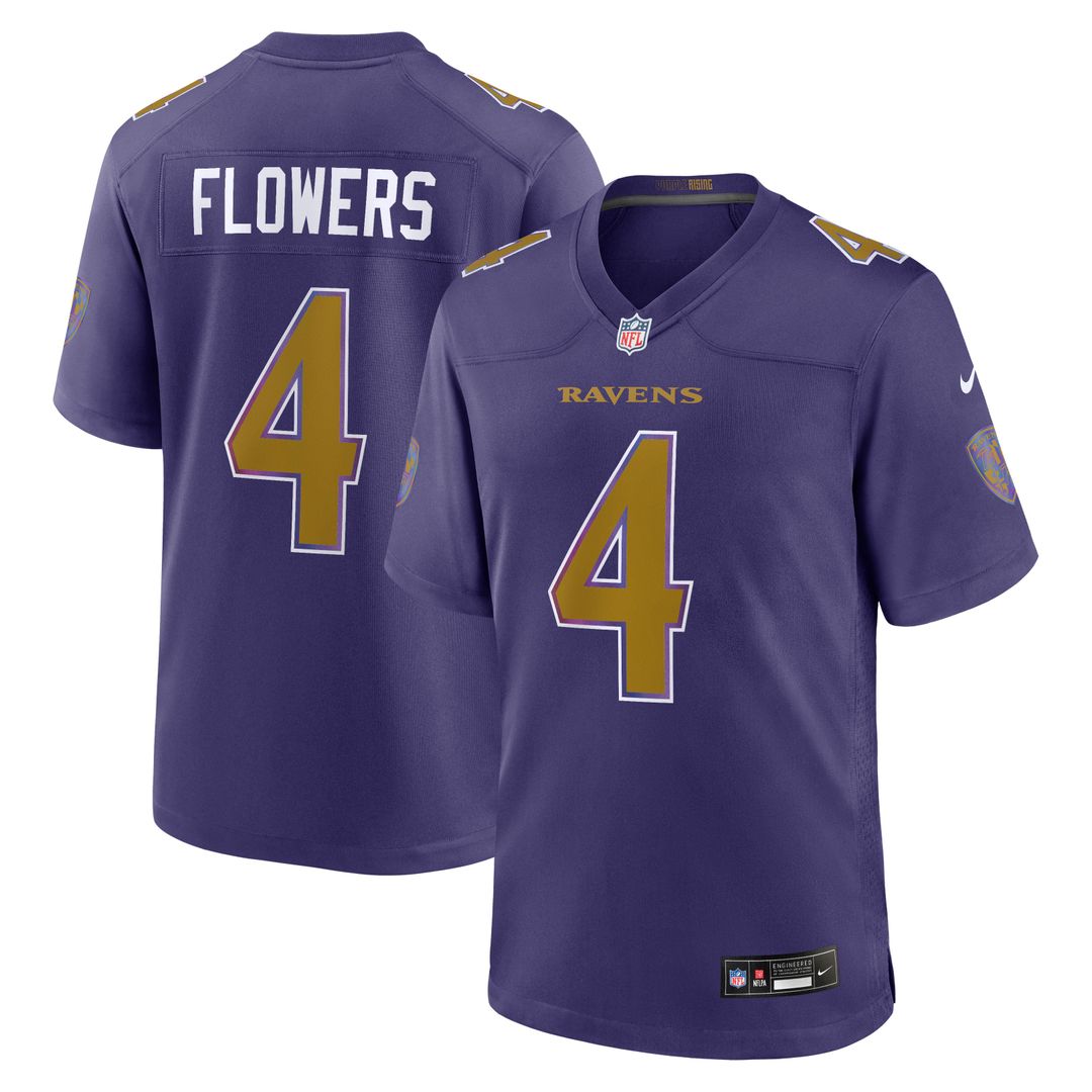 Men's Baltimore Ravens Zay Flowers Purple Alternate