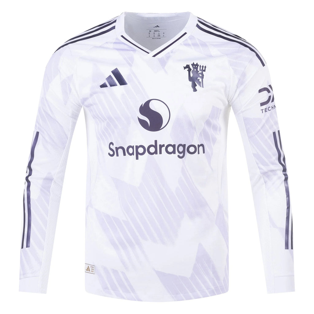 Men's Authentic Manchester United Long Sleeve Away Jersey 25/26