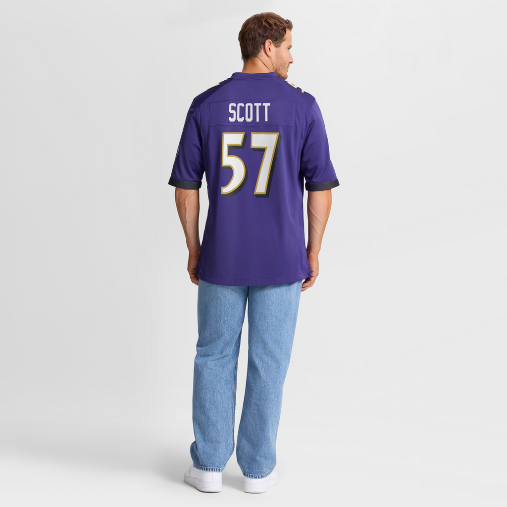 Men's Baltimore Ravens Bart Scott Purple Game Retired Player Jersey