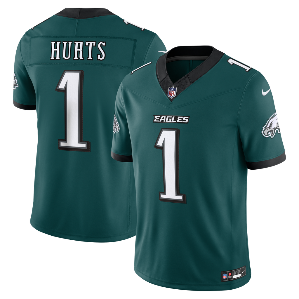 Men's Philadelphia Eagles Jalen Hurts Midnight Green Team Vapor F.U.S.E. Stitched