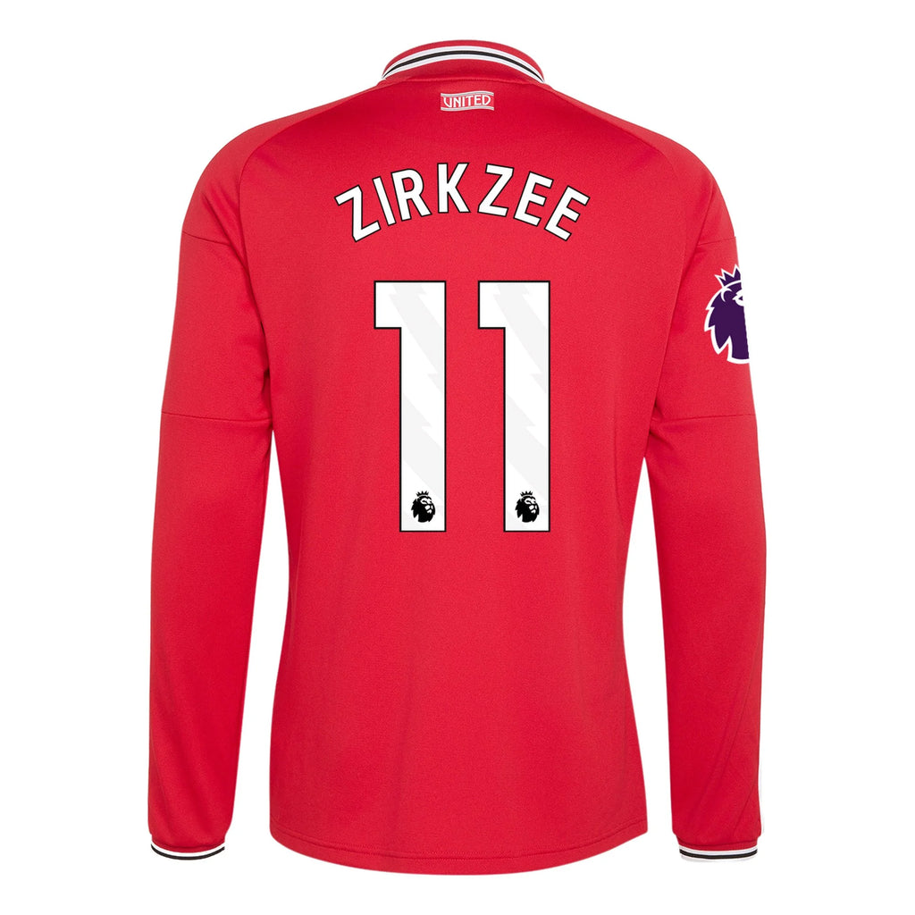 Men's Authentic Zirkzee Manchester United Long Sleeve Home Jersey 26/27