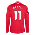 Men's Authentic Zirkzee Manchester United Long Sleeve Home Jersey 26/27