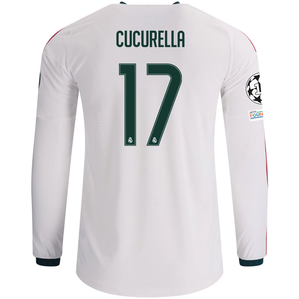 Men's Authentic Cucurella Real Madrid Long Sleeve Home Jersey 26/27