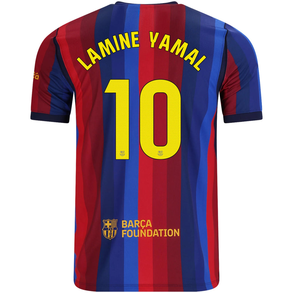 Men's Replica Lamine Yamal Barcelona Home Jersey 26/27 Old Font