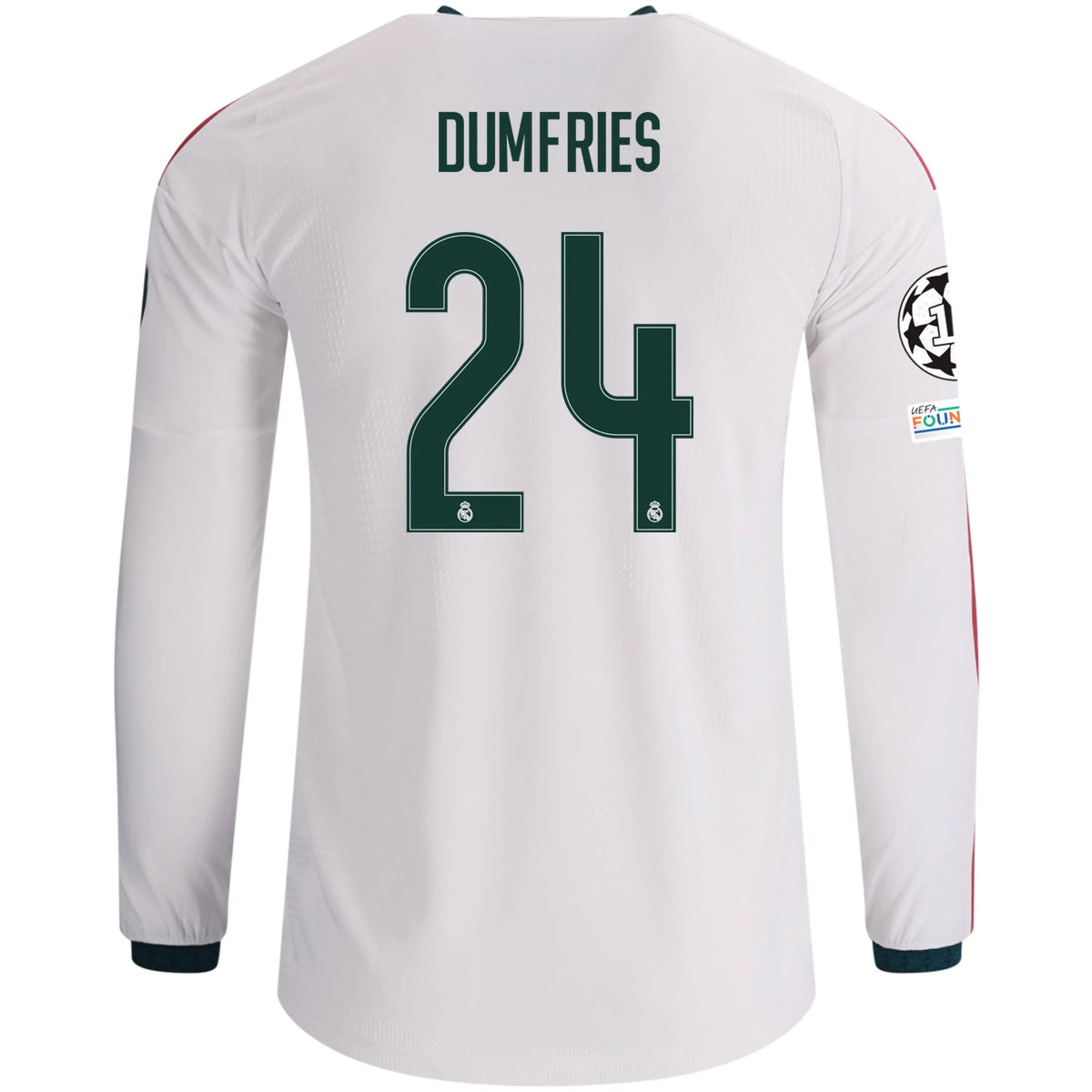 Men's Authentic Dumfries Real Madrid Long Sleeve Home Jersey 26/27