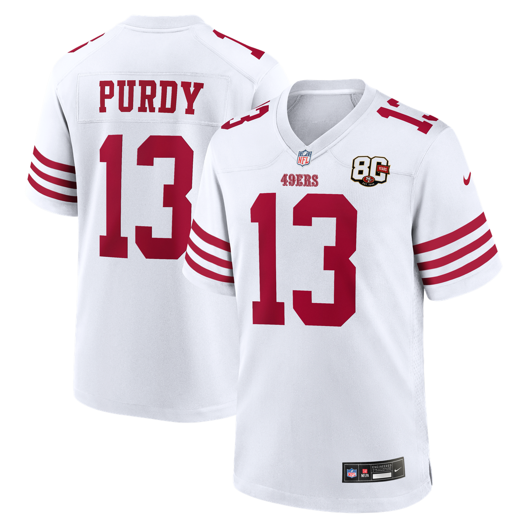 Men's San Francisco 49ers Brock Purdy Scarlet 80th Anniversary