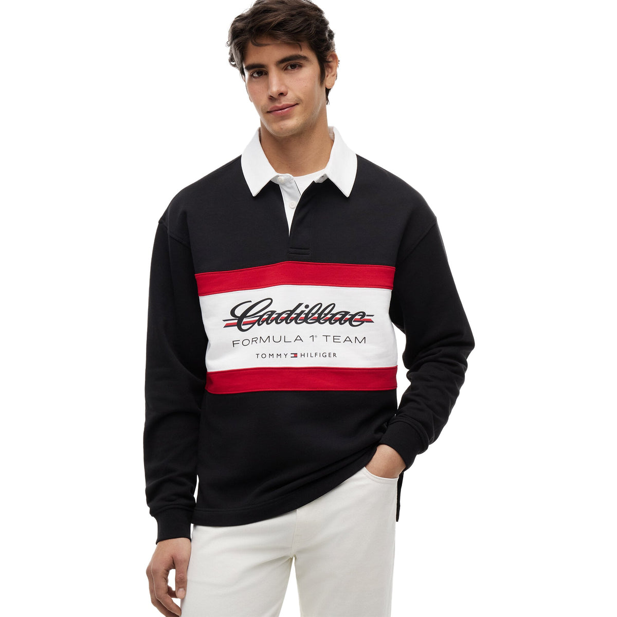 Cadillac Tommy Hilfiger Panelled Rugby - Black