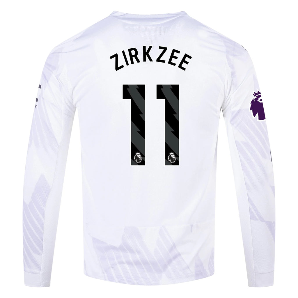 Men's Authentic Zirkzee Manchester United Long Sleeve Away Jersey 25/26