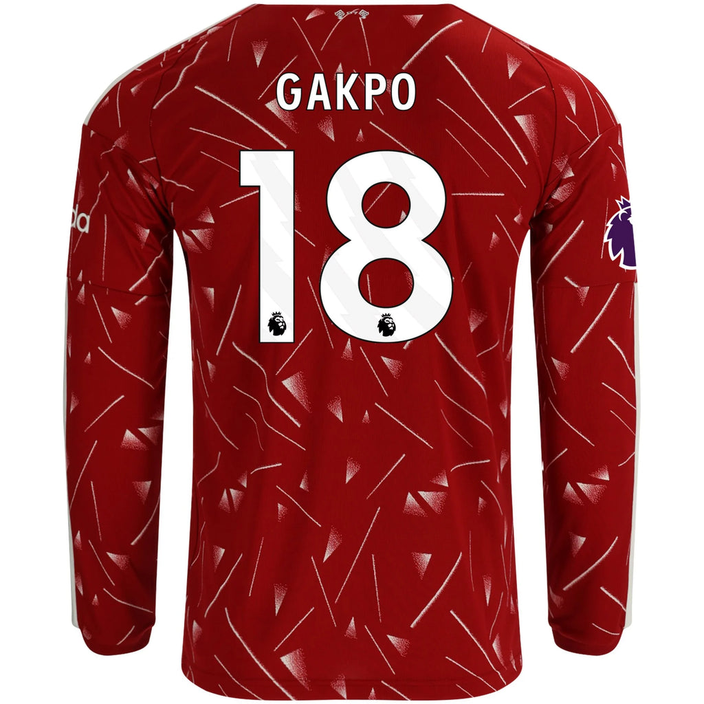 Men's Replica Gakpo Liverpool Long Sleeve Home Jersey 26/27