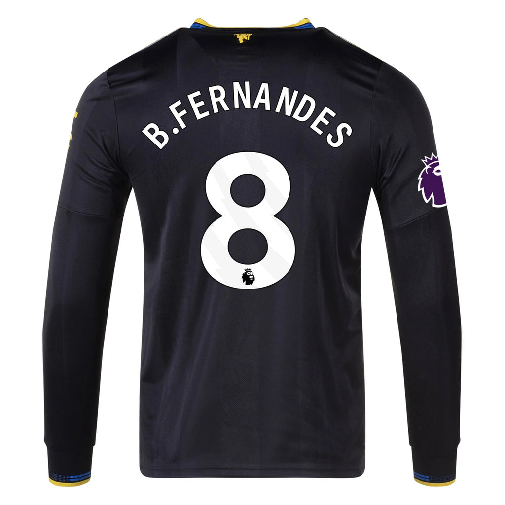 Men's Authentic B. Fernandes Manchester United Long Sleeve Third Jersey 25/26