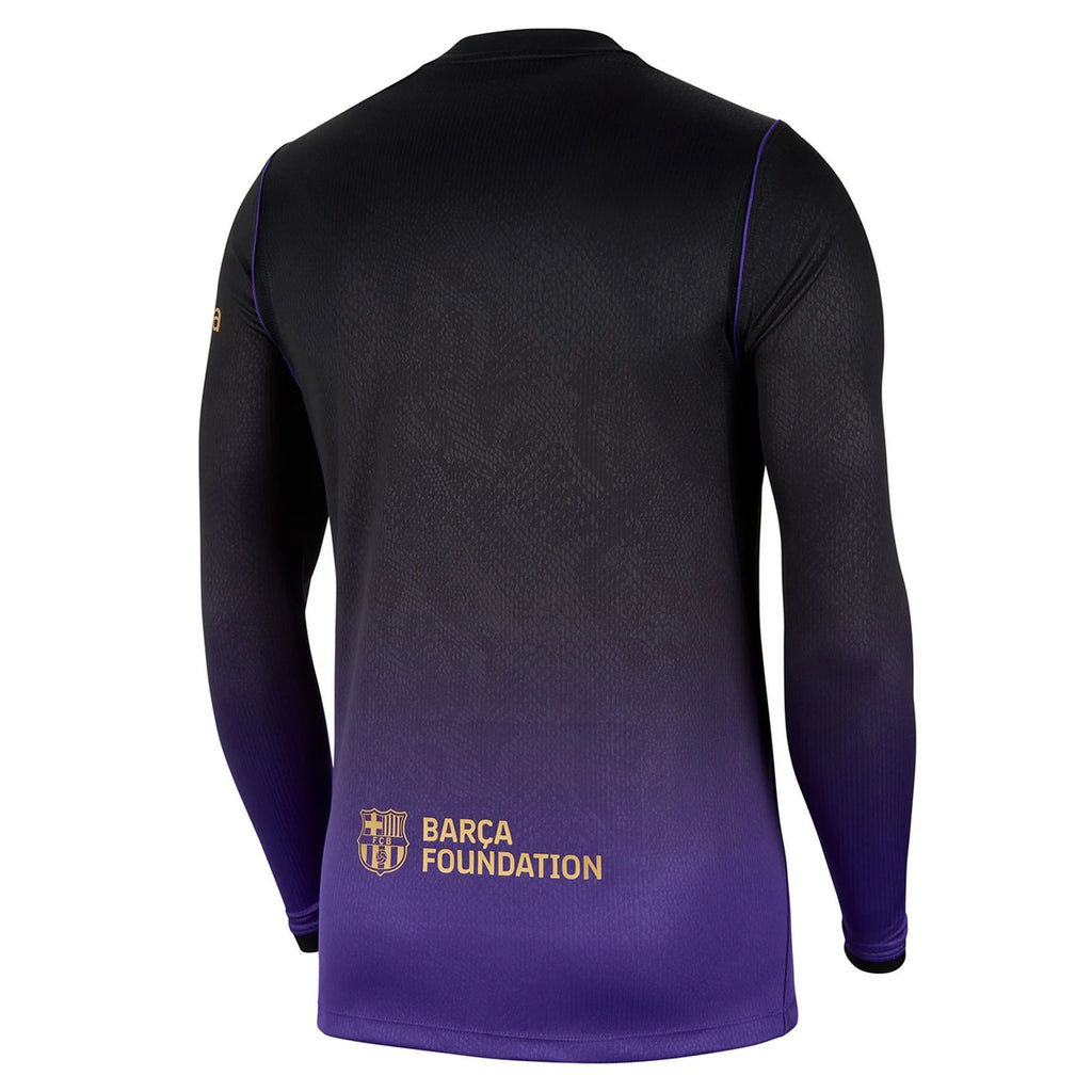 Men's Replica Barcelona Long Sleeve Away Jersey 26/27