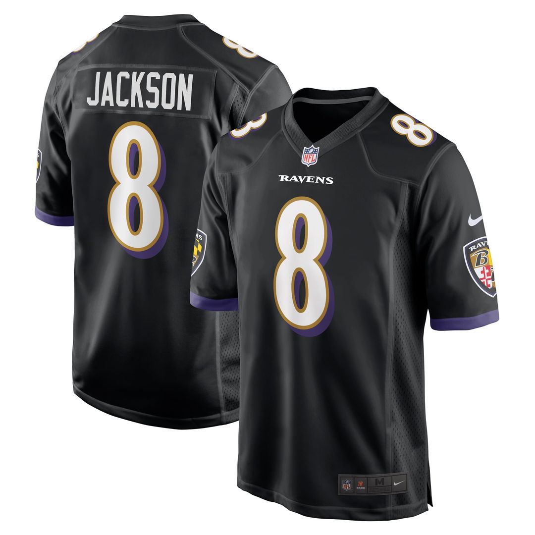 Men's Baltimore Ravens Lamar Jackson Black Alternate