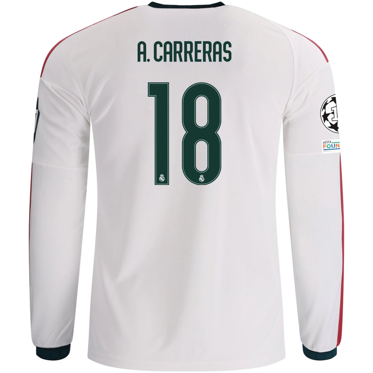 Men's Replica A. Carreras Real Madrid Long Sleeve Home Jersey 26/27