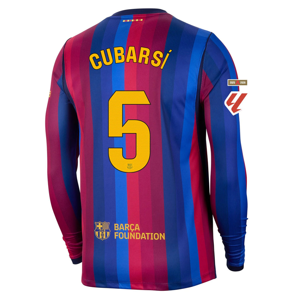 Men's Replica Cubarsi Barcelona Long Sleeve Home Jersey 26/27