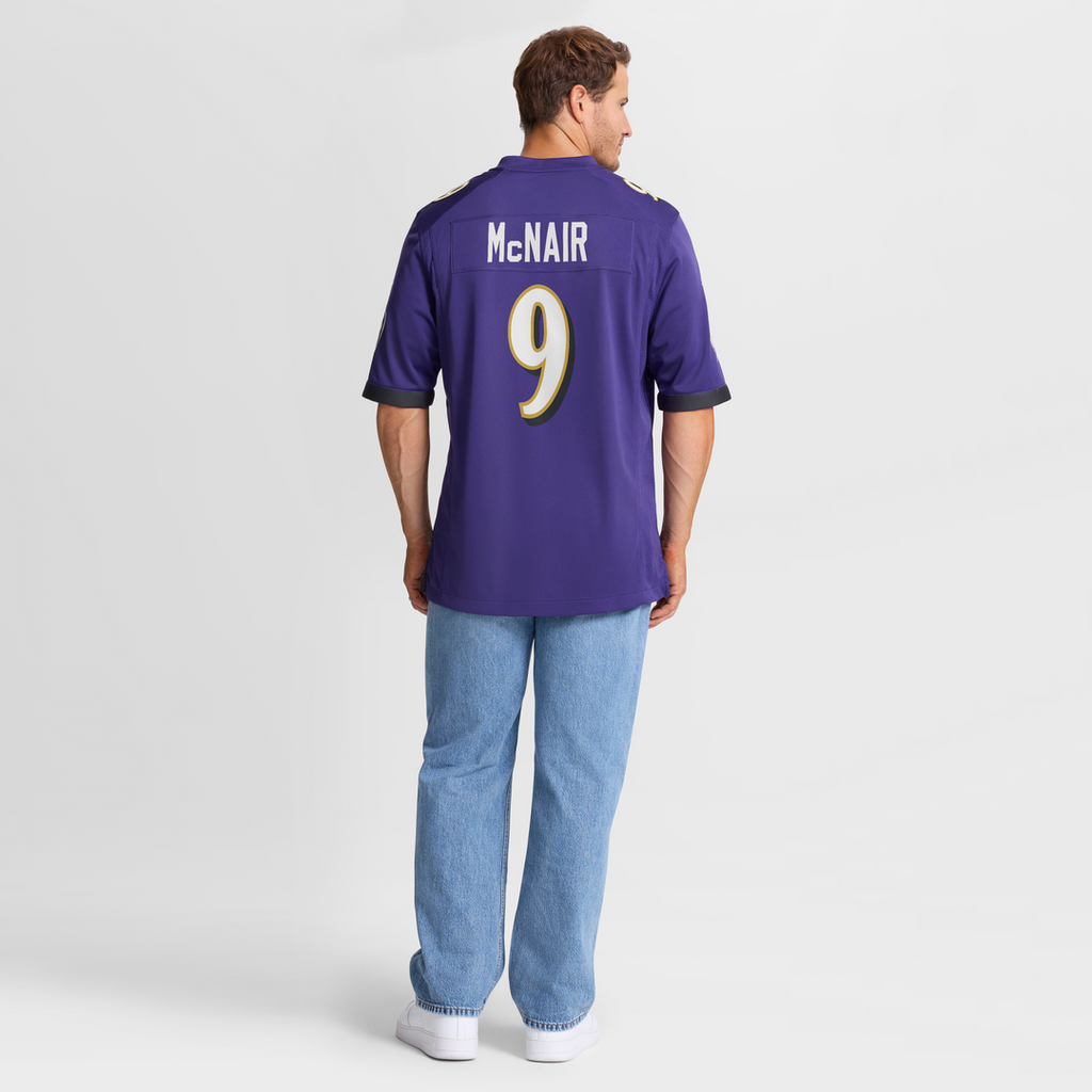 Men's Baltimore Ravens Steve McNair Purple Game Retired Player Jersey