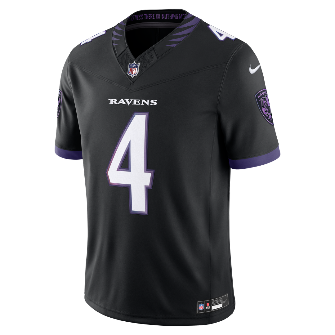 Men's Baltimore Ravens Zay Flowers Black Alternate Alternate Vapor F.U.S.E. Stitched