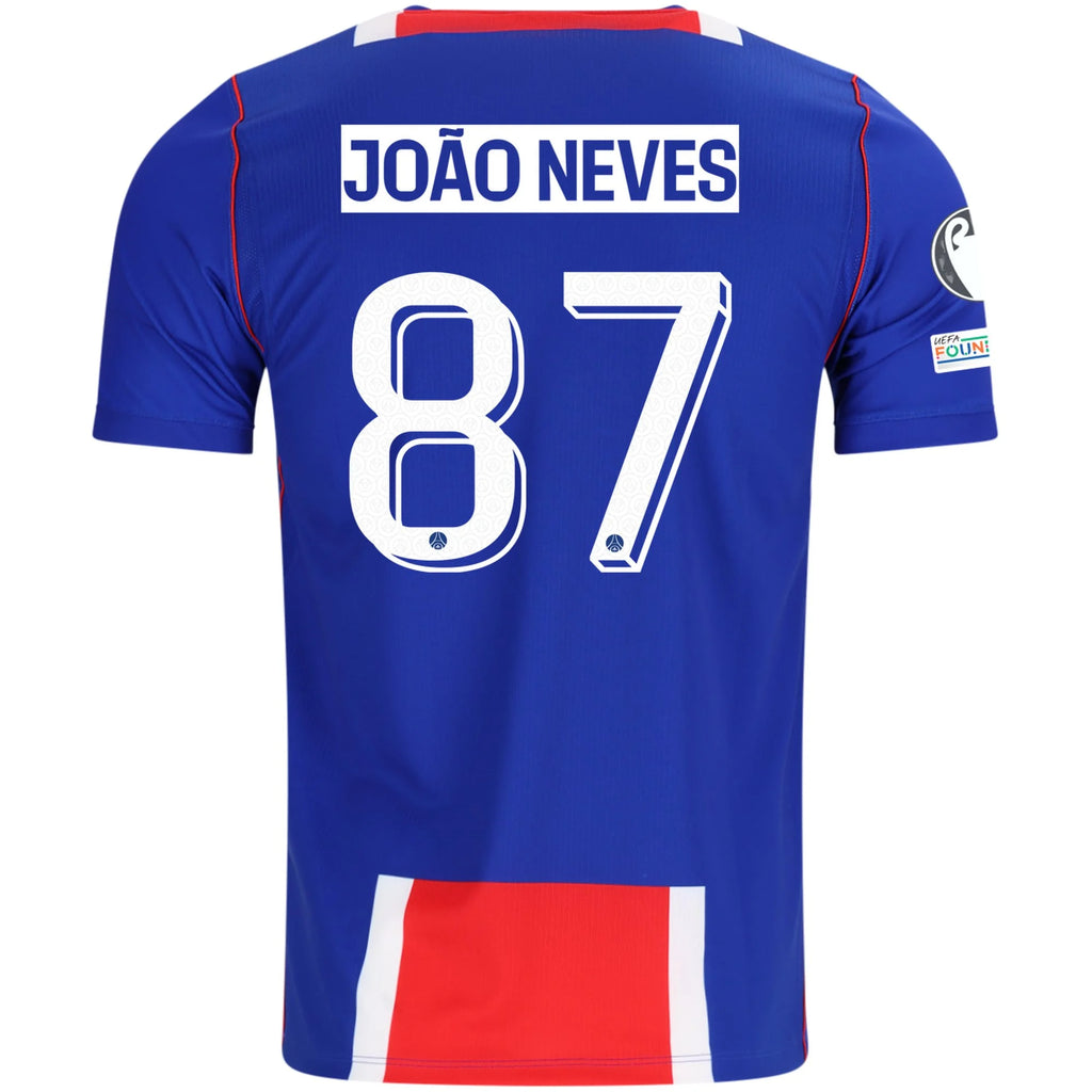 Men's Replica Joao Neves Paris Saint-Germain Home Jersey 26/27 UCL