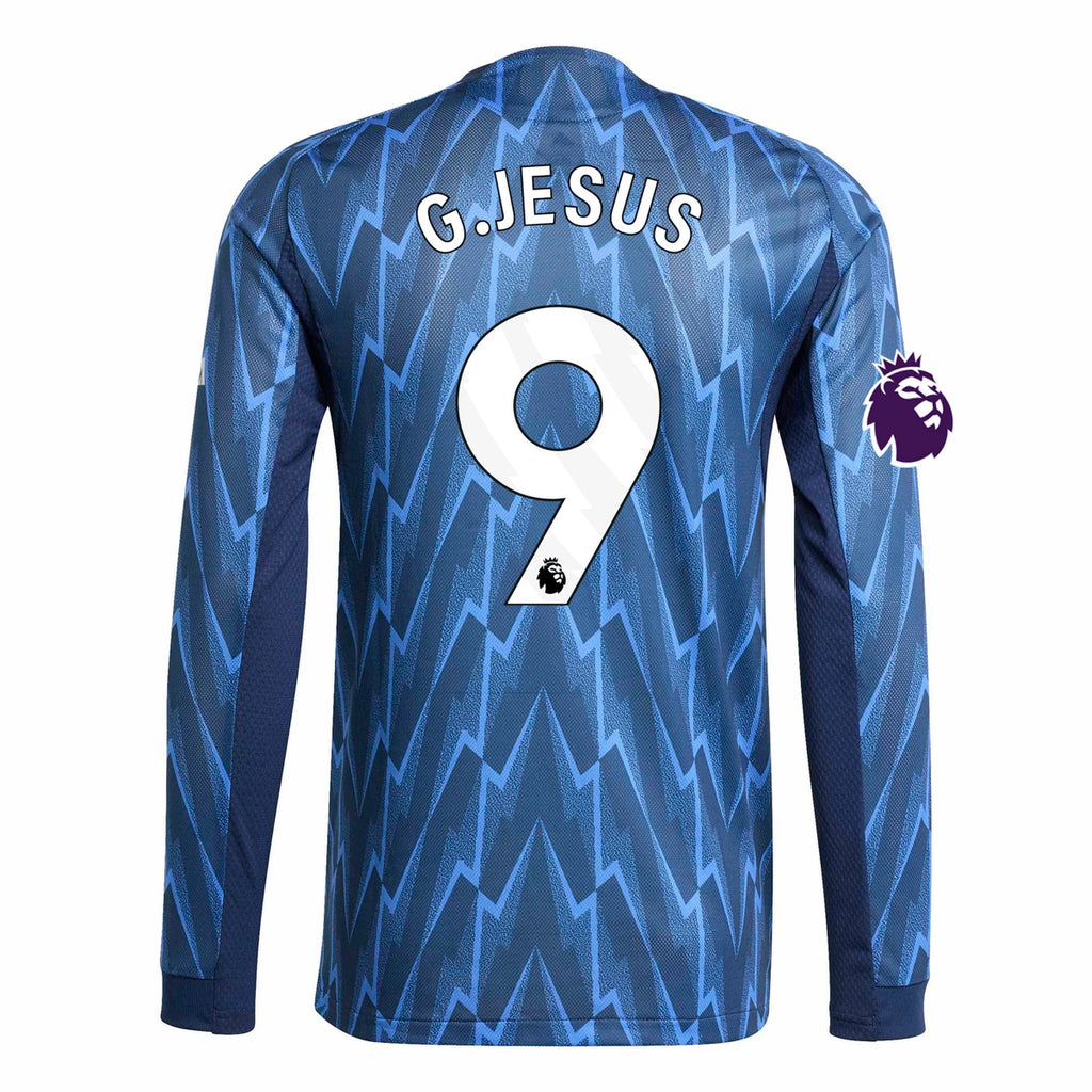 Men's Authentic G. Jesus Arsenal Long Sleeve Away Jersey 25/26