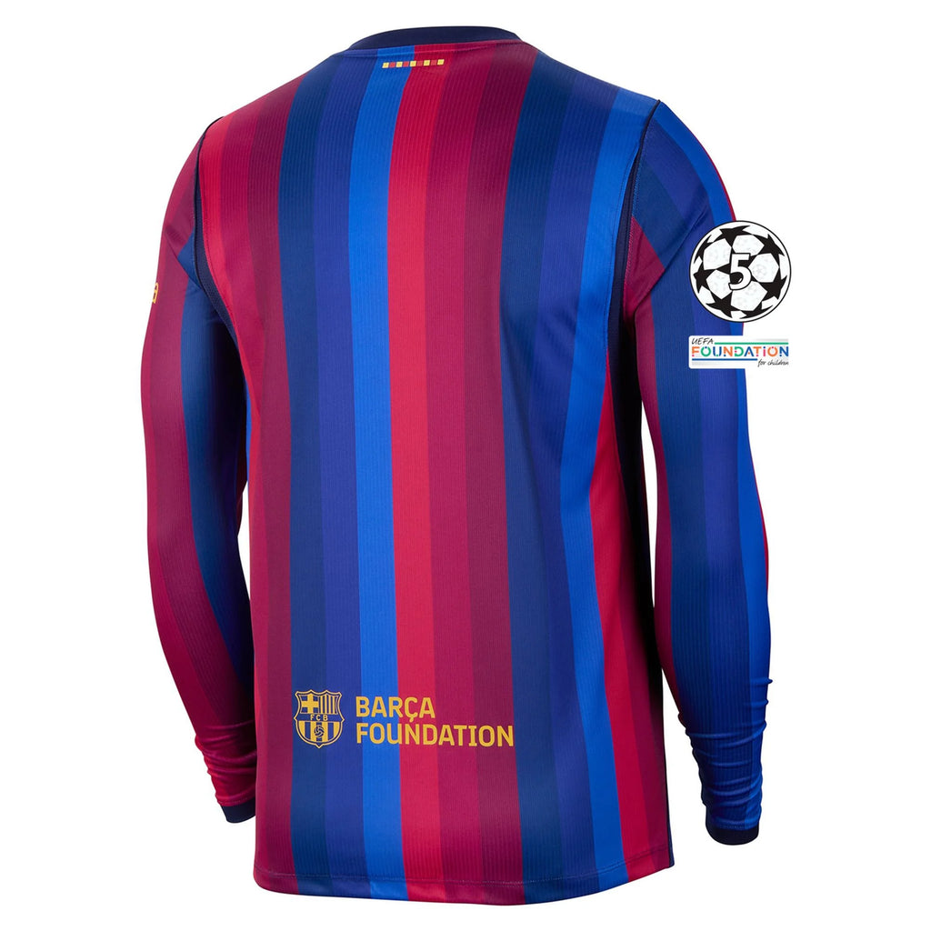 Men's Replica Barcelona Long Sleeve Home Jersey 26/27 UCL