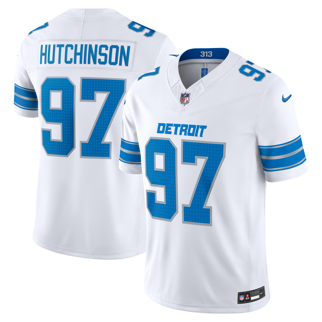 Men's Detroit Lions Aidan Hutchinson Blue Team Vapor F.U.S.E. Stitched
