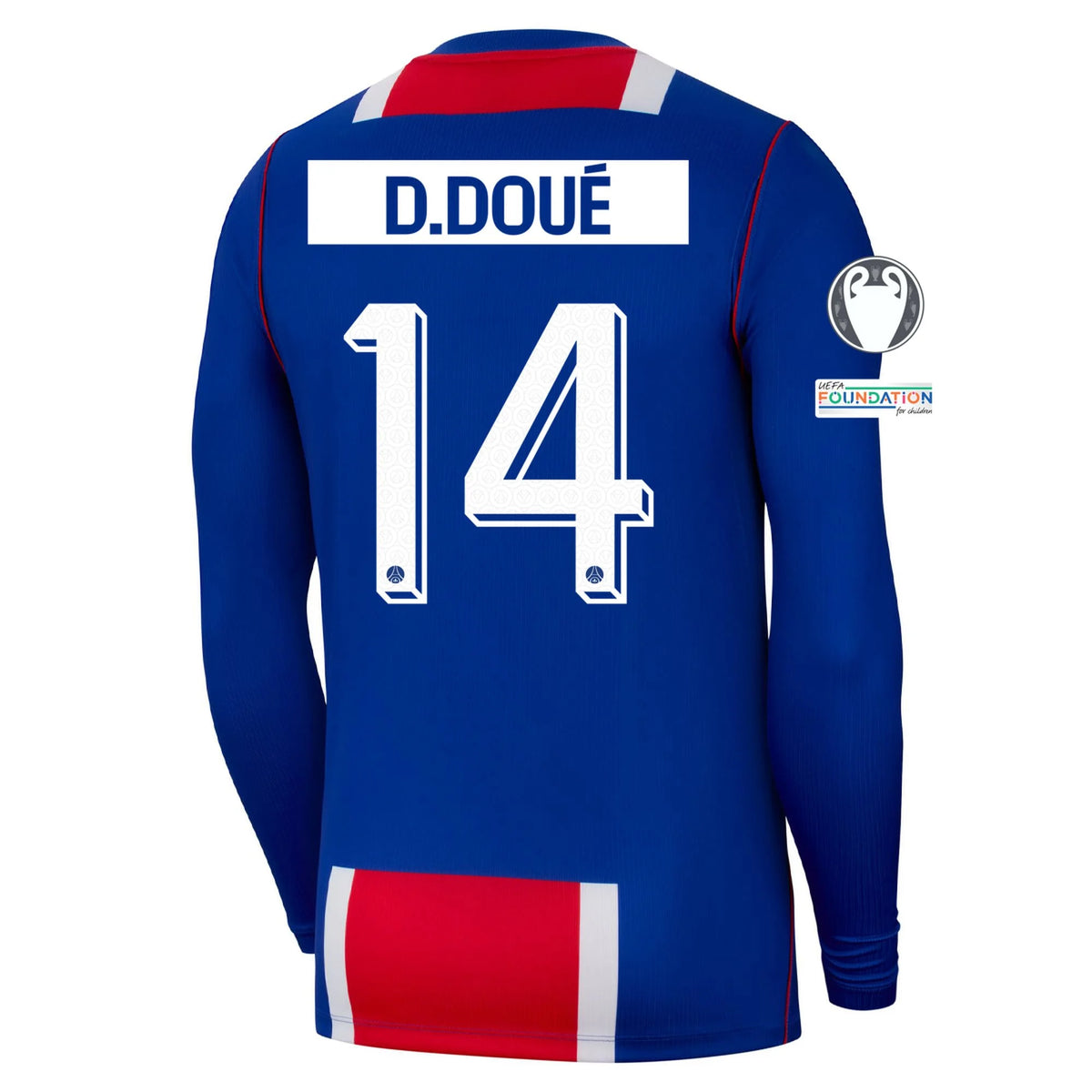 Men's Replica D. Doue Paris Saint-Germain Long Sleeve Home Jersey 26/27 UCL