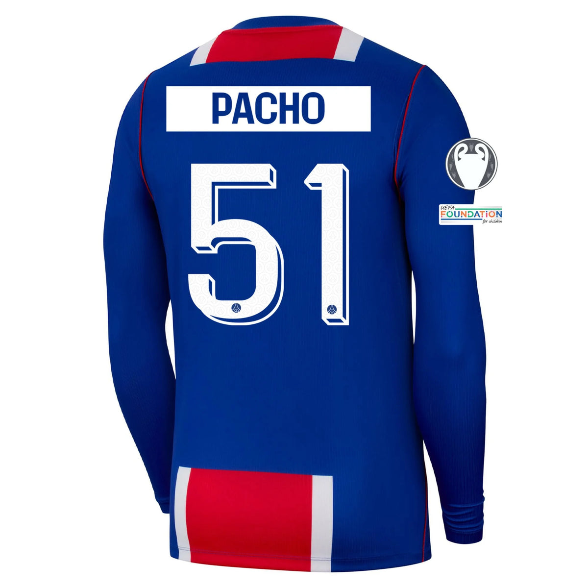 Men's Replica Pacho Paris Saint-Germain Long Sleeve Home Jersey 26/27 UCL