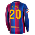 Men's Replica Olmo Barcelona Long Sleeve Home Jersey 26/27
