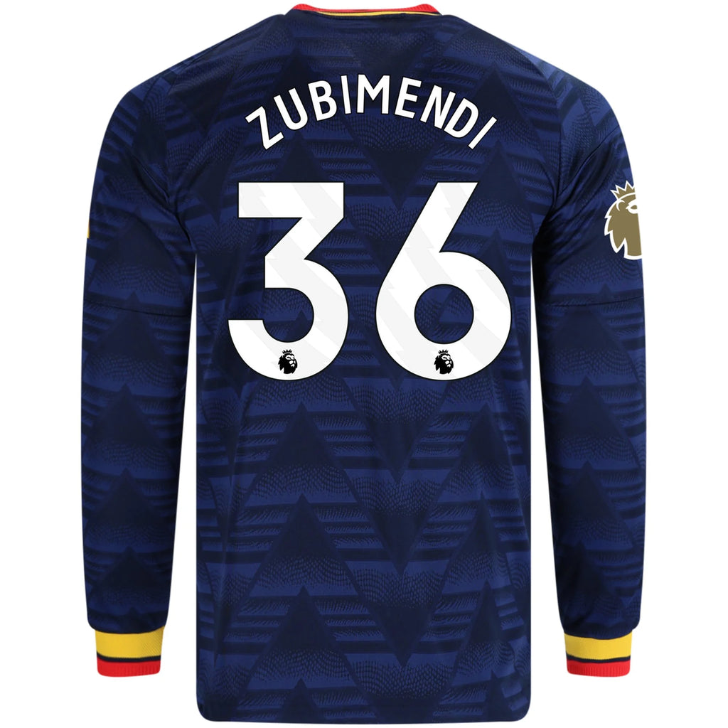 Men's Authentic Zubimendi Arsenal Long Sleeve Away Jersey 26/27