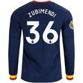 Men's Replica Zubimendi Arsenal Long Sleeve Away Jersey 26/27