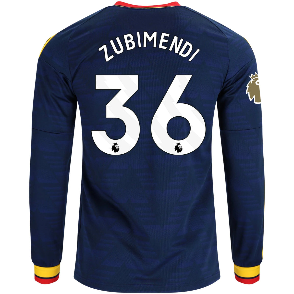 Men's Replica Zubimendi Arsenal Long Sleeve Away Jersey 26/27