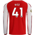 Men's Replica Rice Arsenal Long Sleeve Home Jersey 26/27