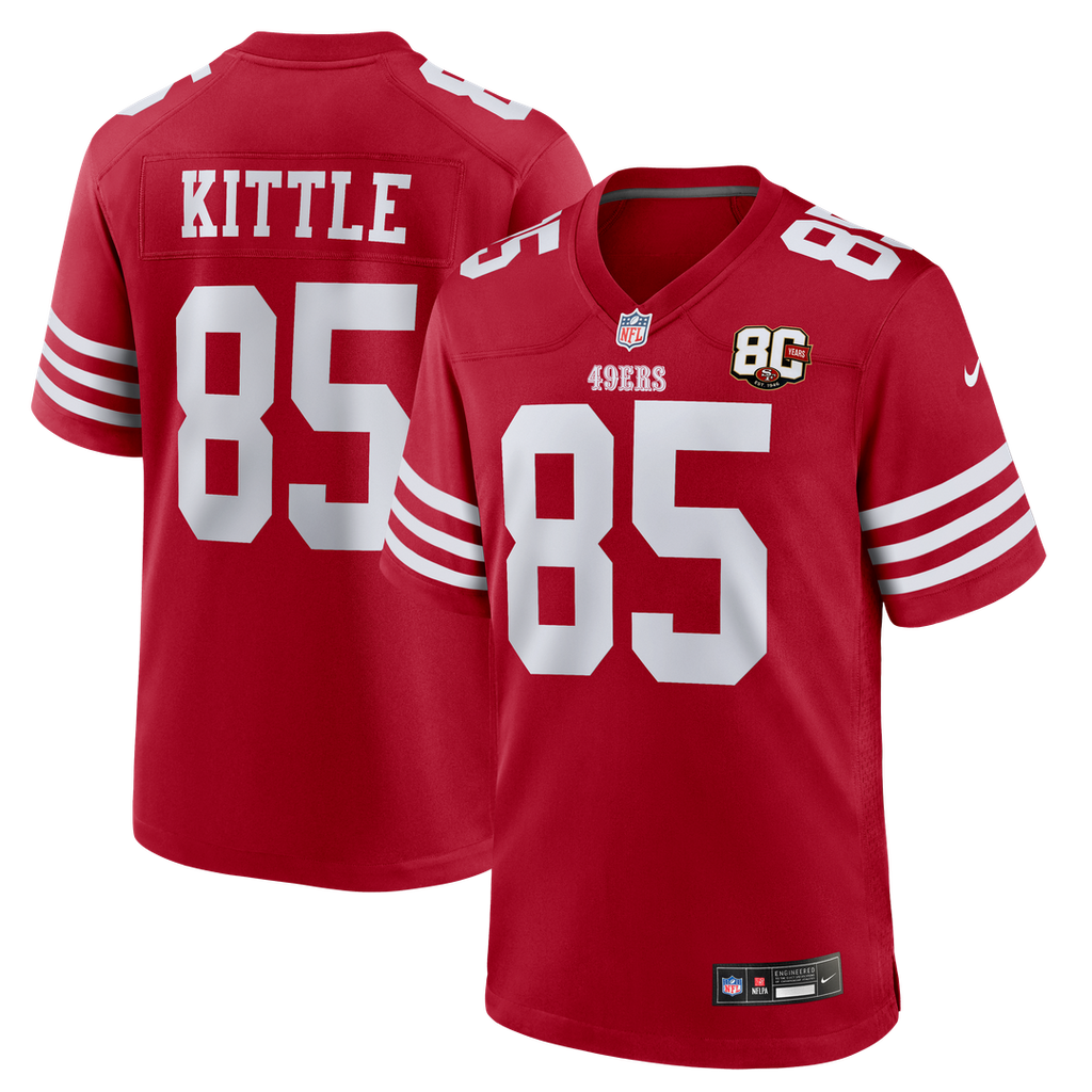 Men's San Francisco 49ers George Kittle Scarlet 80th Anniversary