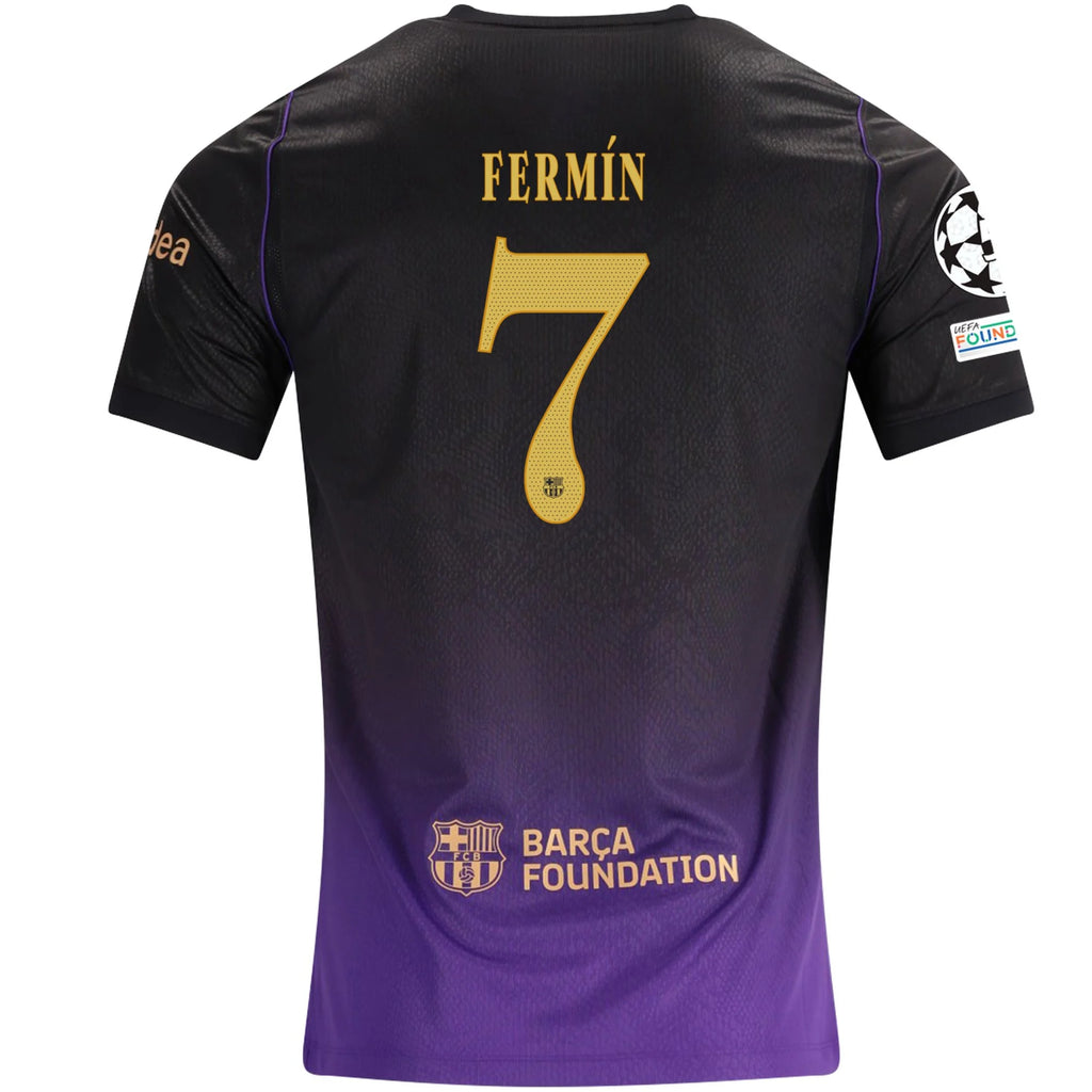 Men's Replica Fermin Barcelona Away Jersey 26/27 UCL
