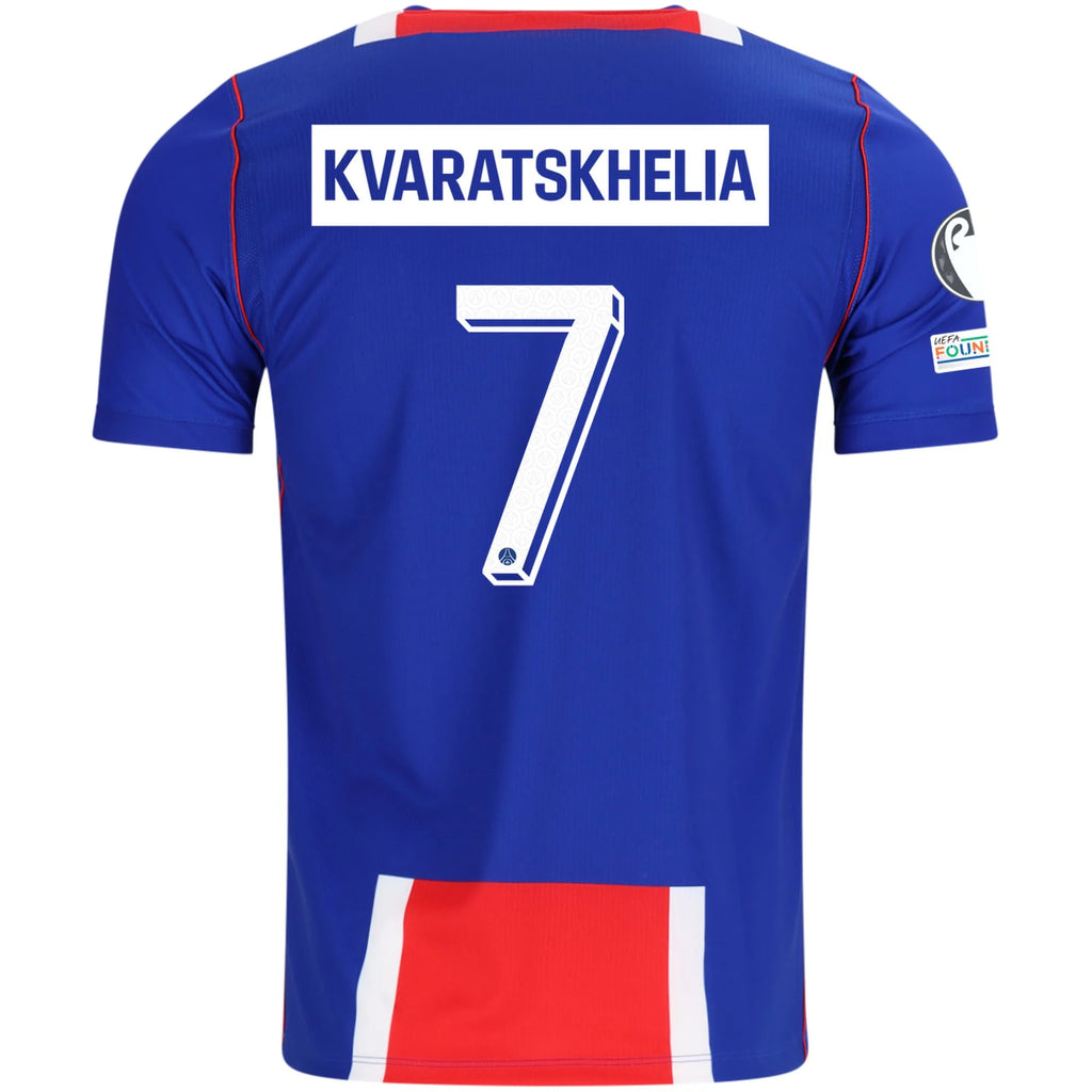 Men's Replica Kvaratskhelia Paris Saint-Germain Home Jersey 26/27 UCL