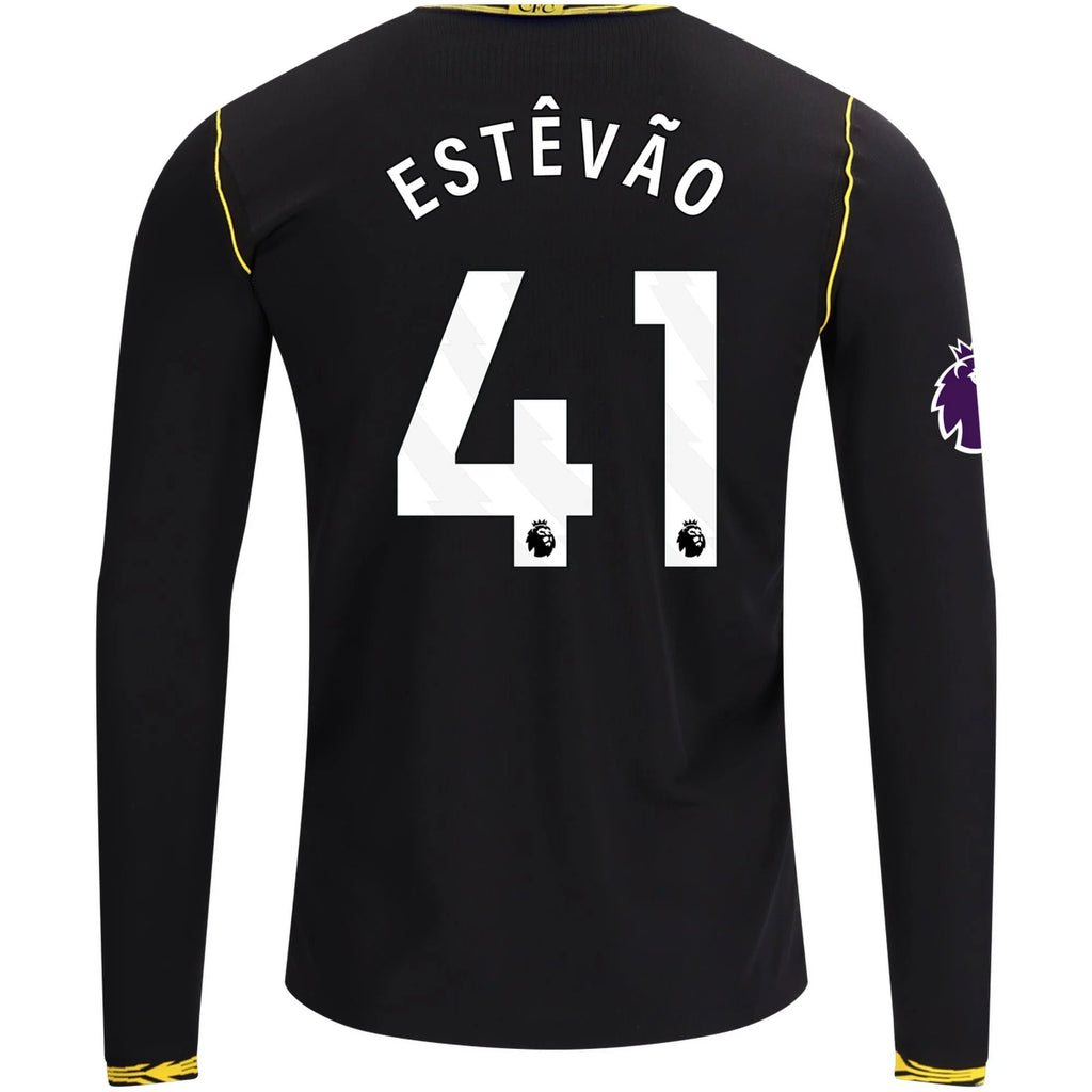 Men's Replica Estevao Chelsea Long Sleeve Away Jersey 26/27