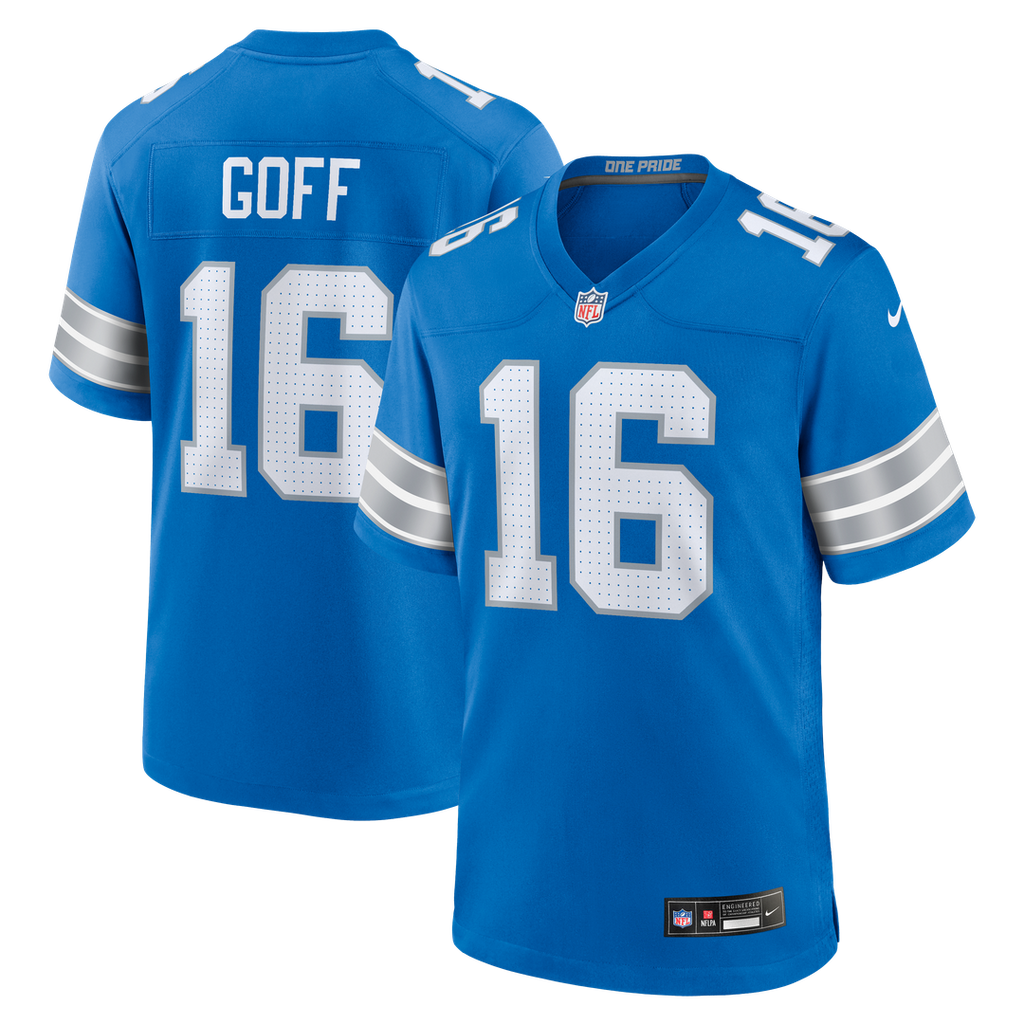 Men's Detroit Lions Jared Goff Blue