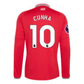 Men's Authentic Cunha Manchester United Long Sleeve Home Jersey 26/27