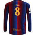 Kid's Replica Pedri Barcelona Long Sleeve Home Jersey 26/27 UCL