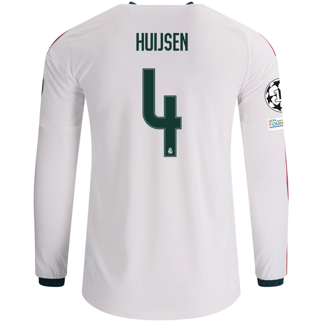 Men's Authentic Huijsen Real Madrid Long Sleeve Home Jersey 26/27