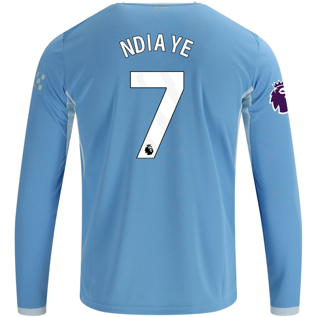 Men's Replica Ndiaye Manchester City Long Sleeve Home Jersey 26/27
