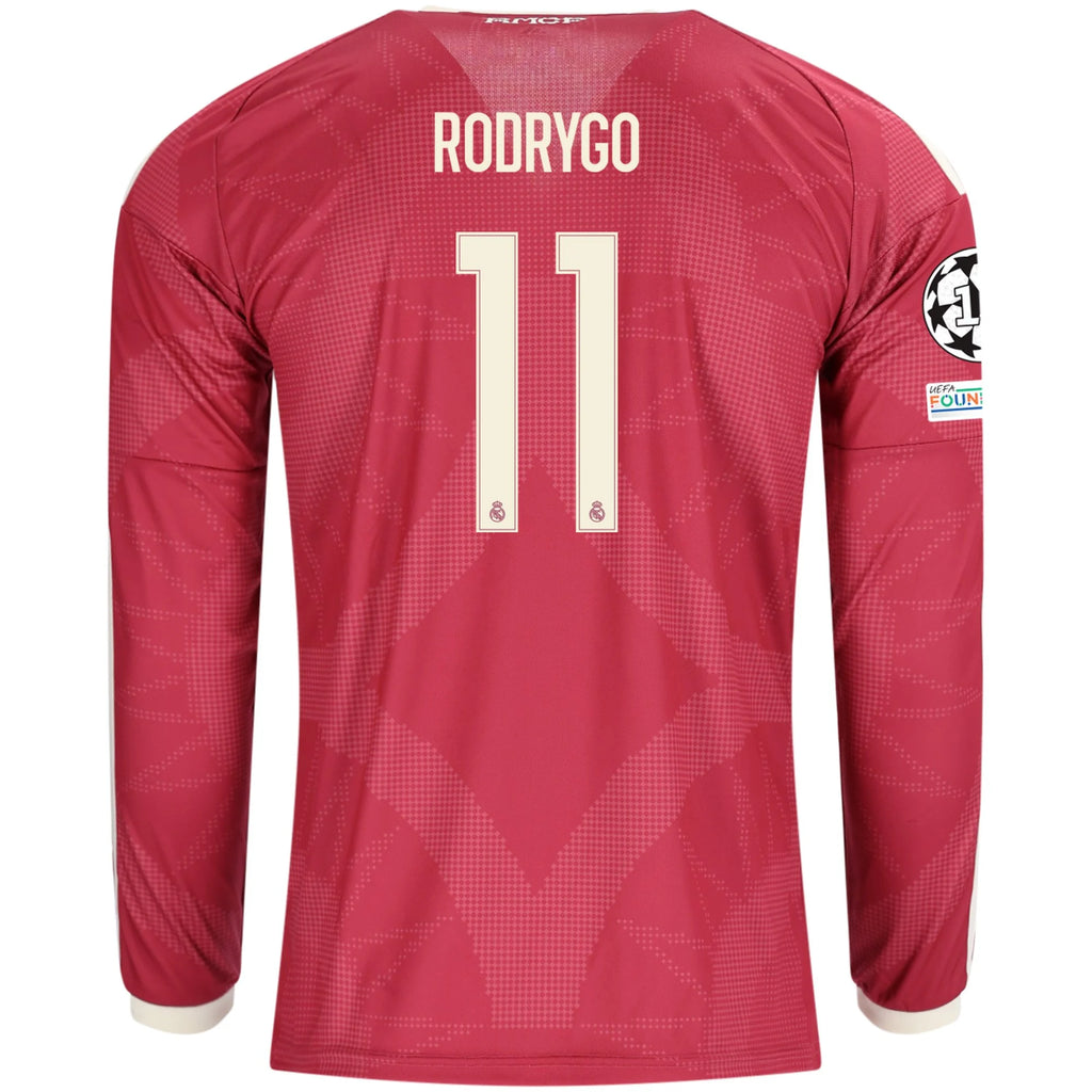 Men's Replica Rodrygo Real Madrid Long Sleeve Third Jersey 26/27